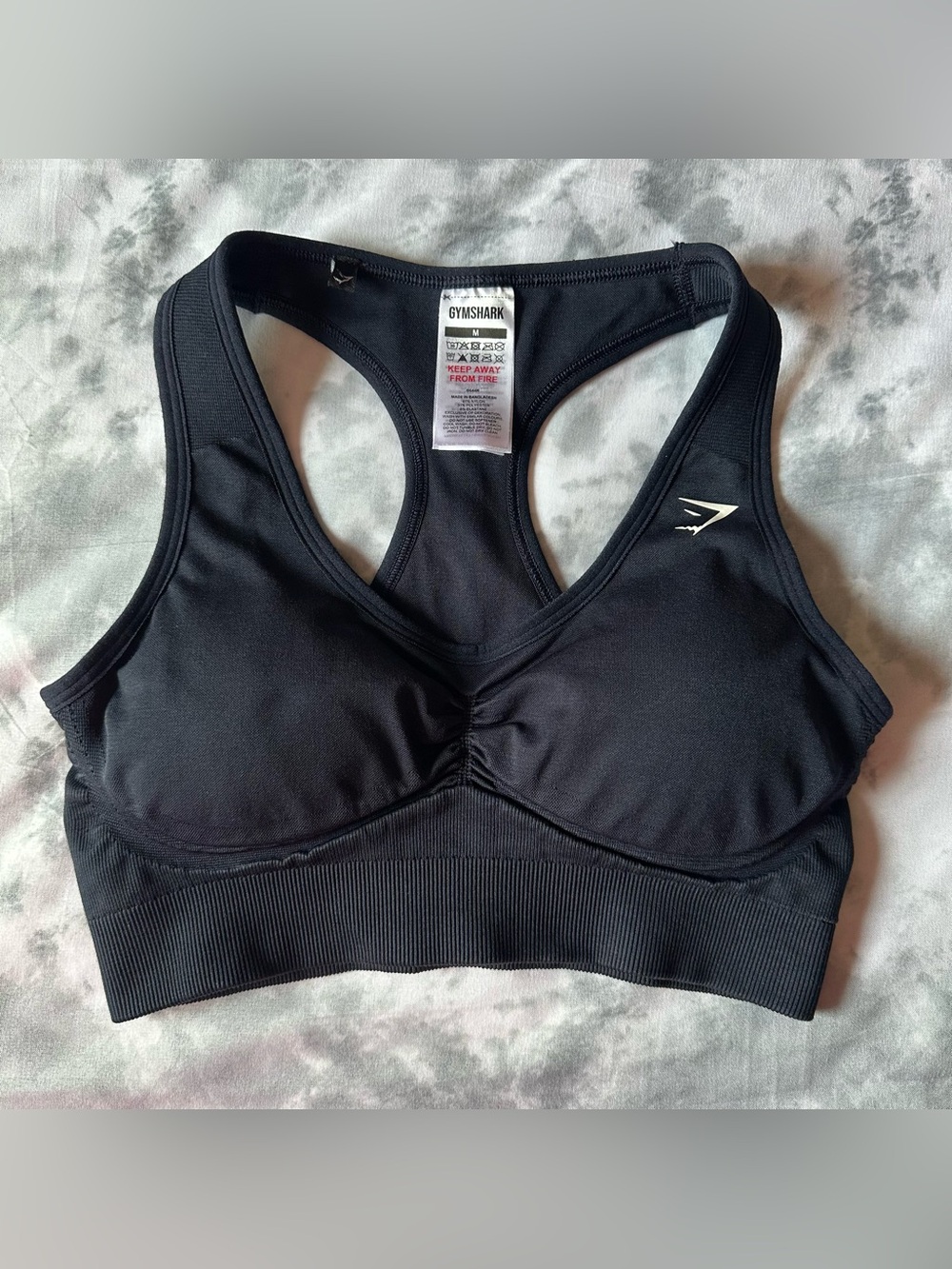 Gymshark Lift Contour Seamless Sports Bra - Midnight Blue/Black Marl